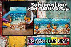 Oceanic Oasis Mug Wrap Sublimation, 11oz 15oz Product Image 1