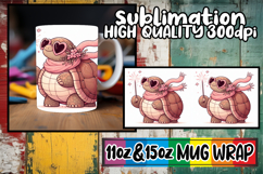 Lovely escapes 11oz 15oz mug wrap, Turtle Product Image 1