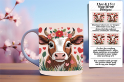 Charming 11oz Mug Wrap Png Artwork , Valenines Animals Product Image 1