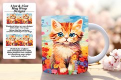Sweet Kitty with Flowers Mug Wrap Art Product Image 1