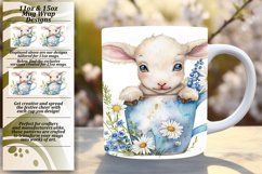 Watercolor Animals in Mug Wrap Sublimation 11oz/15oz Product Image 1