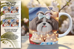 Charming 11oz Mug Wrap Png Design , Holiday Pets Product Image 1