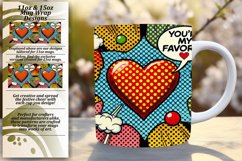 Gift 11oz Mug Wrap Png Artwork , 3D Heart Product Image 1