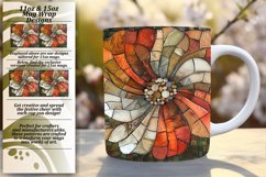 Glitter Flower Mug Wrap Design 11oz 15oz Product Image 1
