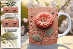 Stunning 11oz Mug Wrap Png Artwork , 3D Flower Product Image 1