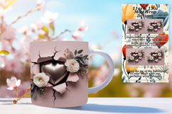Delightful 15oz Mug Wrap Png Template , 3D Heart Product Image 1