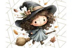Spooky Little Witches Halloween Clipart PNG Product Image 5