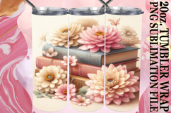 Cheerful days 20oz tumbler wrap, Book and flower Product Image 1