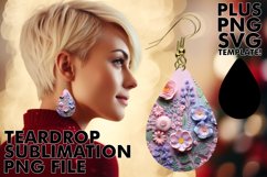 Floral Teardrop Earring Sublimation Set Product Image 1