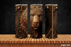Tooled Leather Bear Tumbler | Skinny 20 oz | Sublimation Product Image 5