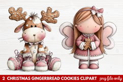 Christmas Gingerbread Cookies Clipart | Cute Holiday Cookie Product Image 1