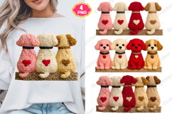 Valentine Dog PNG Clipart, Crochet Dogs with Hearts, Xoxo Product Image 2