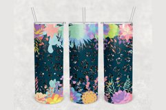 Glitter Leopard Floral Cactus 20 oz skinny tumbler Product Image 1