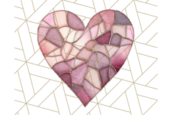 Stained Glass Heart PNG Clipart in Pastel and Bright Colors Product Image 5