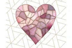 Stained Glass Heart PNG Clipart in Pastel and Bright Colors Product Image 5