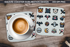 Halloween Coaster Sublimation, Halloween Coaster PNG Design Product Image 1