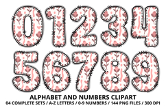 Romantic Coquette Alphabet PNG Letters &amp; Numbers 300DPI Product Image 5