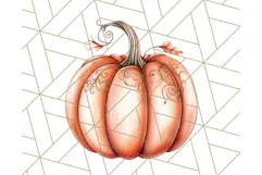 Fall Pumpkin Clipart PNG, Autumn Pumpkins, Jewel Tones Png Product Image 5