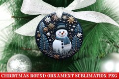 Christmas Round Ornament PNG | Snowman | Sublimation | PNG Product Image 1
