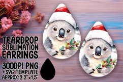 Trendy Teardrop Earrings Artwork for Sublimation , Christmas Product Image 1