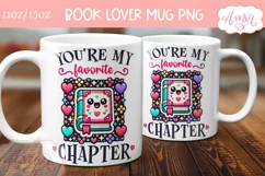 Valentines mug wrap PNG for book lovers, Book nerd mug Product Image 3