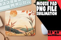 Autumn Scene Mouse Pad Watercolor Design Product Image 1