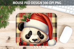 Christmas Panda Mouse Pad Sublimation - Animal PNG Design Product Image 1
