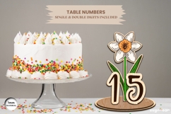Daffodil Table Numbers Laser Cut | Glowforge | SVG Product Image 3