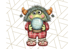 Christmas Monster Clipart, Funny Holiday Creature PNG Art Product Image 5