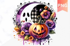 Flowers Halloween Sublimation - Flowers Clipart PNG Design Product Image 1