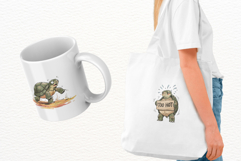 Quirky Funny Summer Turtle Clipart Product Image 3