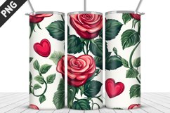 Rose Tumbler Sublimation | Valentine&#039;s Day Tumbler Wrap Product Image 4