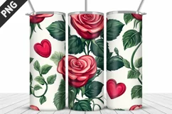 Rose Tumbler Sublimation | Valentine's Day Tumbler Wrap Product Image 4