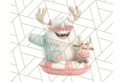Kawaii Christmas Yeti PNG Clipart, Cute Bigfoot Holiday Art Product Image 5