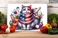 Cat kitchen Cutting Board - Patriotic Cutting Board Product Image 1