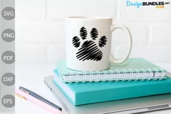 Retro Dog Paw SVG Design / Dog Mom Tshirt SVG Cut Files Product Image 3