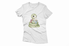 Cute Snake with Backpack, Book, and Pencil Watercolor PNG Product Image 4