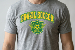 Brazil Soccer T-shirt Design Product Image 3