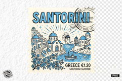 Summer Travel Postage Stamps PNG Clipart Product Image 1