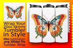 Lively Embroidered Butterfly Tumbler Artwork Product Image 1