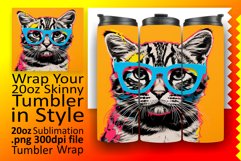 Smiling Cat Illustration Tumbler Wrap Product Image 1