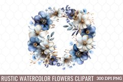 Watercolor Rustic Flowers Clipart Product Image 1