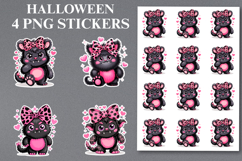 4 Halloween Pink Monster Stickers Png | Printable Product Image 1