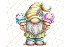 Ice Cream Gnome Clipart PNG Summer Dessert Art, Summer Gnome Product Image 5