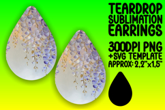 Lovely Teardrop Earrings PNG Template , 3D Flower Product Image 1