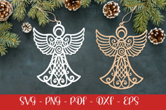 Christmas Angel laser SVG PNG| Christmas ornament Product Image 1