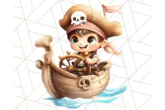 Cartoon Pirate Kids and Animals PNG Clipart for Fun Designs Product Image 5