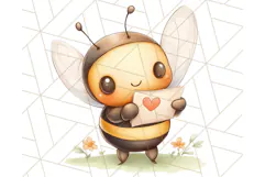 Adorable Bee Clipart PNG, Kawaii Bumblebee Illustrations Product Image 5