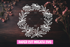 Paper cut floral wreath SVG for paper cutting Product Image 1