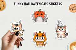 Funny Halloween Cat Sticker PNG Printable Stickers. Product Image 1